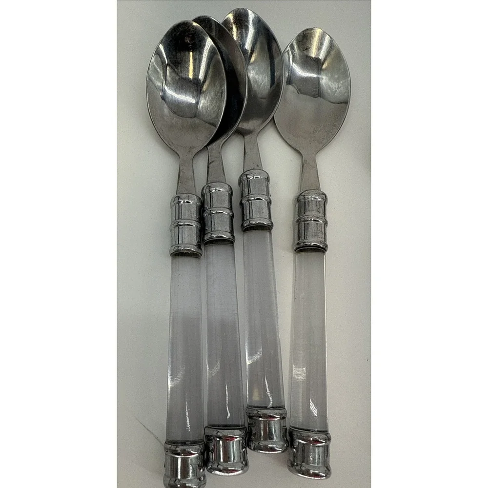 Cambridge Duplex Clear Acrylic‎ Lucite Flatware Set Of 17 Pc